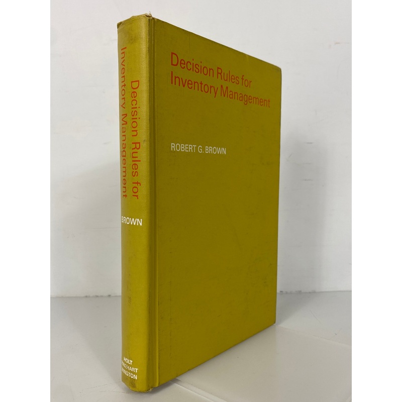 Decision Rules for Inventory Management by Robert Brown 1967 Rare HC Textbook