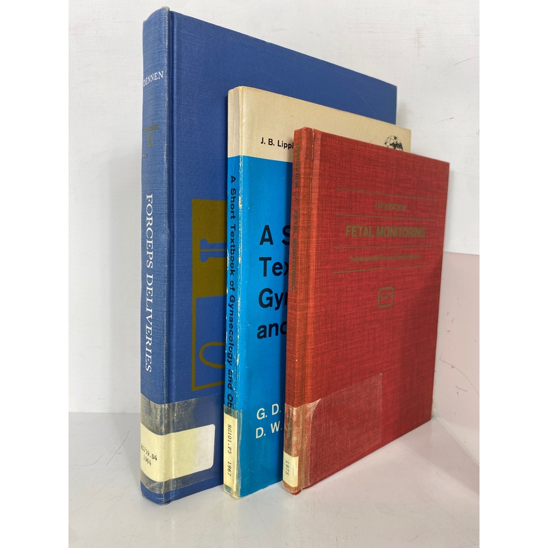 Lot of 3: Short Textbook of Gyn & OB/Forceps Deliveries/Fetal Monitoring 1968-75