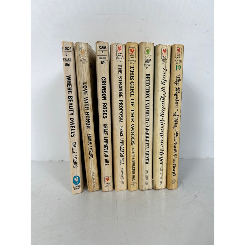 LOT OF 8 Vintage Bantam Romance Yellow Edge 1971-1977 SC