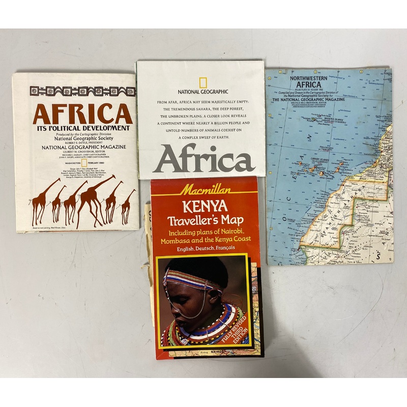 Lot of Vintage Maps: Macmillan Kenya/National Geographic/Northwestern Africa