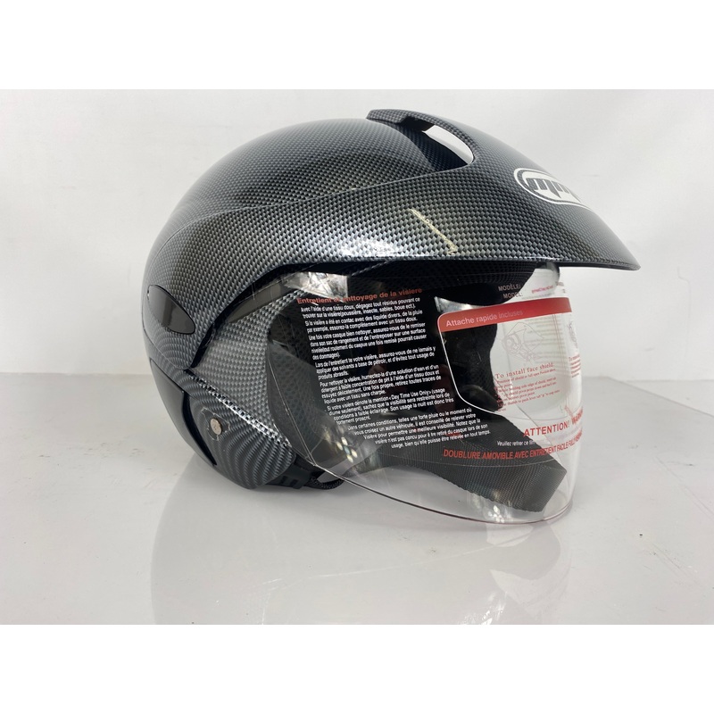 ModCycles Open Face MMG Helmet Carbon Fiber Size L