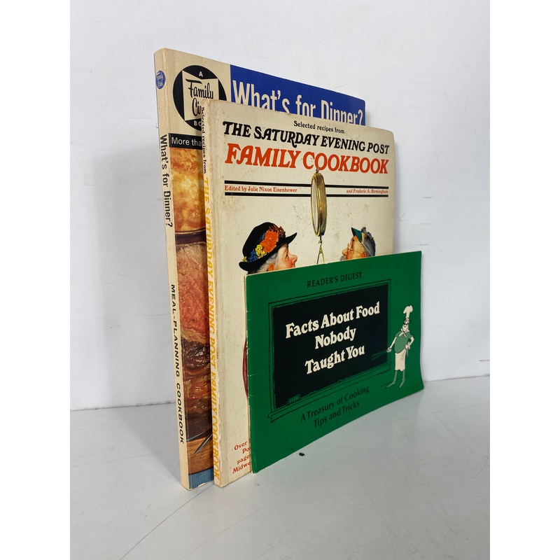 3 Vtg Cookbooks: Family Circle/Saturday Evening Post/Reader’s Digest 1963-79 SC