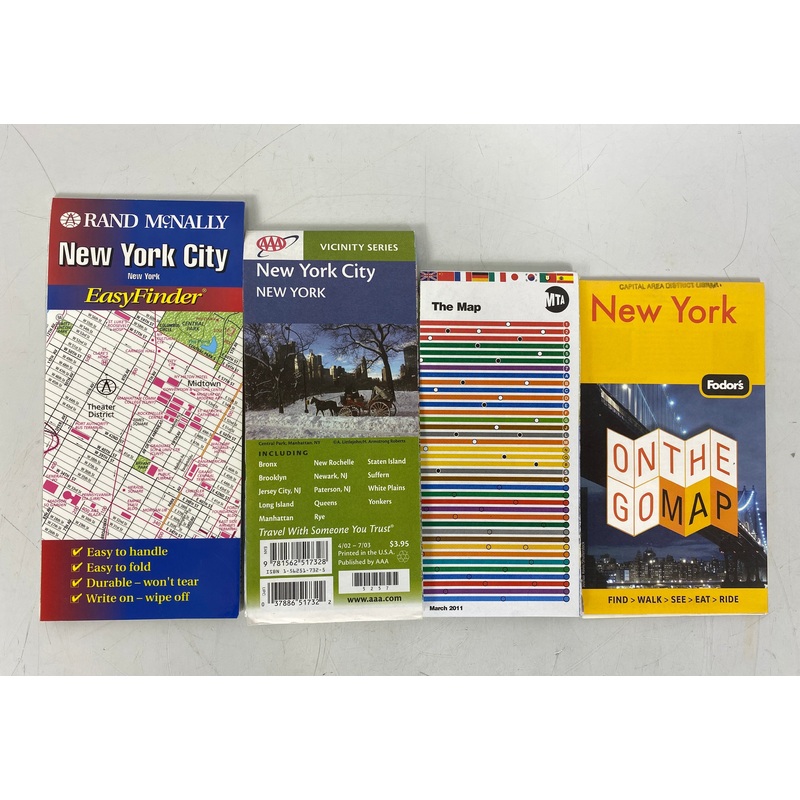 Lot of New York City Maps: Fodor’s/AAA/Rand McNally EasyFinder/MTA Map