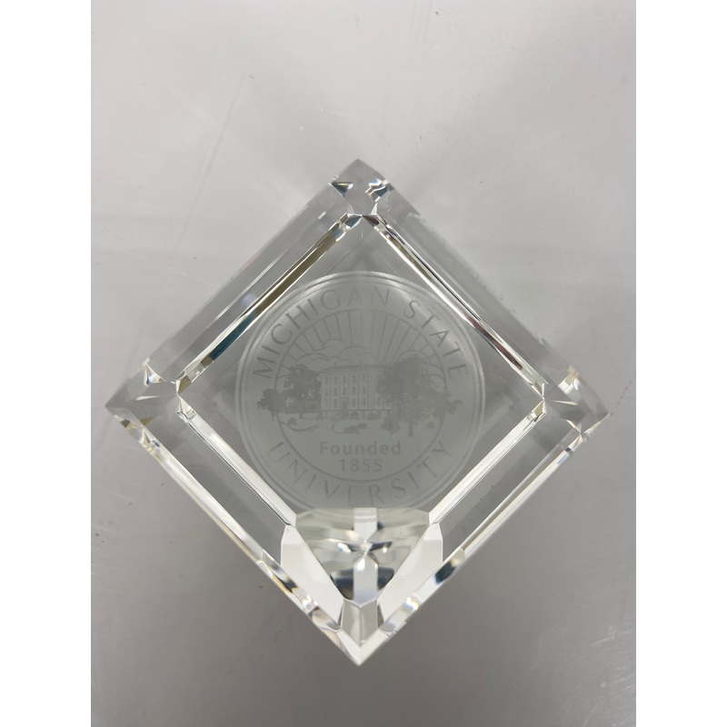MSU Crystal Paperweight #4