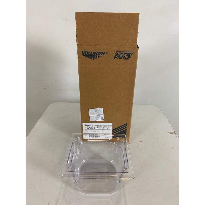 Box of 6 Vollrath Super Pan 3 100MM Clear Plastic Pan