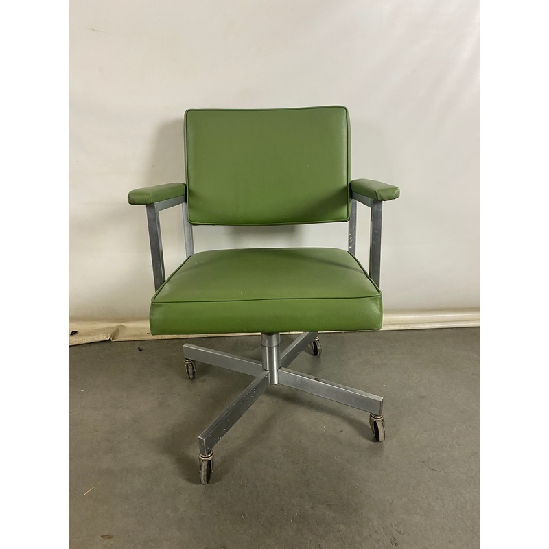 Green Upholstered Metal Frame Chair
