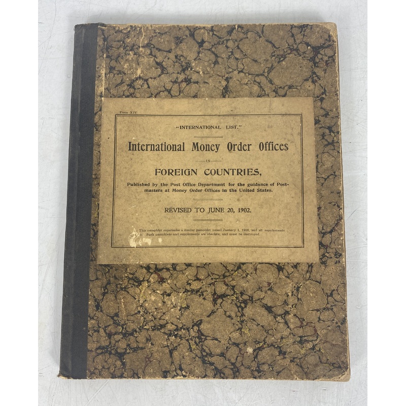 Vintage Post Office Book Money Order Offices in Foreign Countries 1902