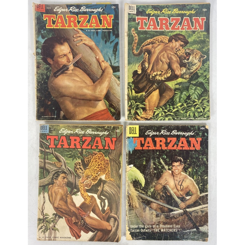 Dell Comics Lot of 4 Tarzan Comics 1954-1957