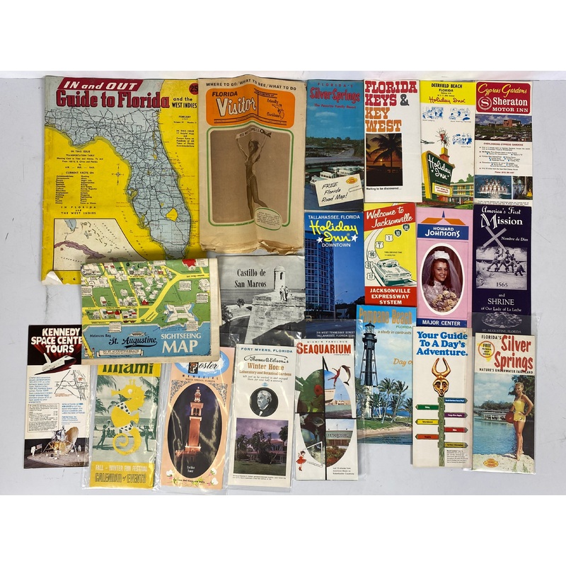 Florida Travel Ephemera Lot (Maps, Postcards, Brochures)