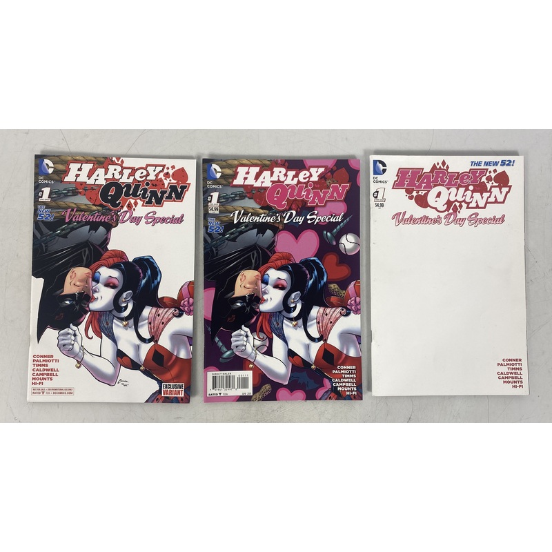 Harley Quinn Lot of 3 Valentine’s Day Special Cover Variants DC 2015