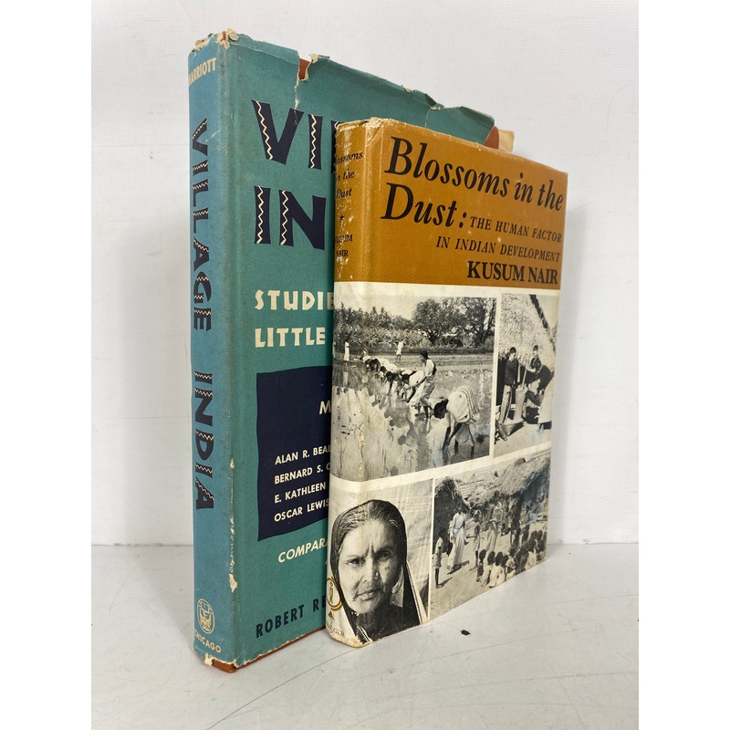 Lot of 2: Blossoms in the Dust (Nair)/Village India (Marriott) 1963 Vintage HCDJ