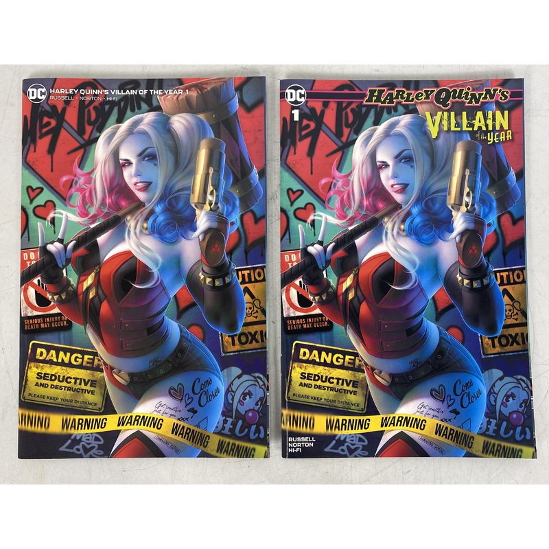 Lot of 2 Harley Quinn 1 Villain of the Year Warren Louw Covers