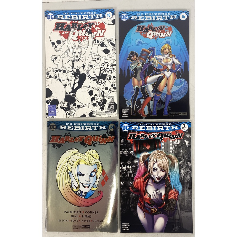 Lot of 4 Harley Quinn DC Rebirth 1, 16, 18, 24 Variant Covers DC Comics