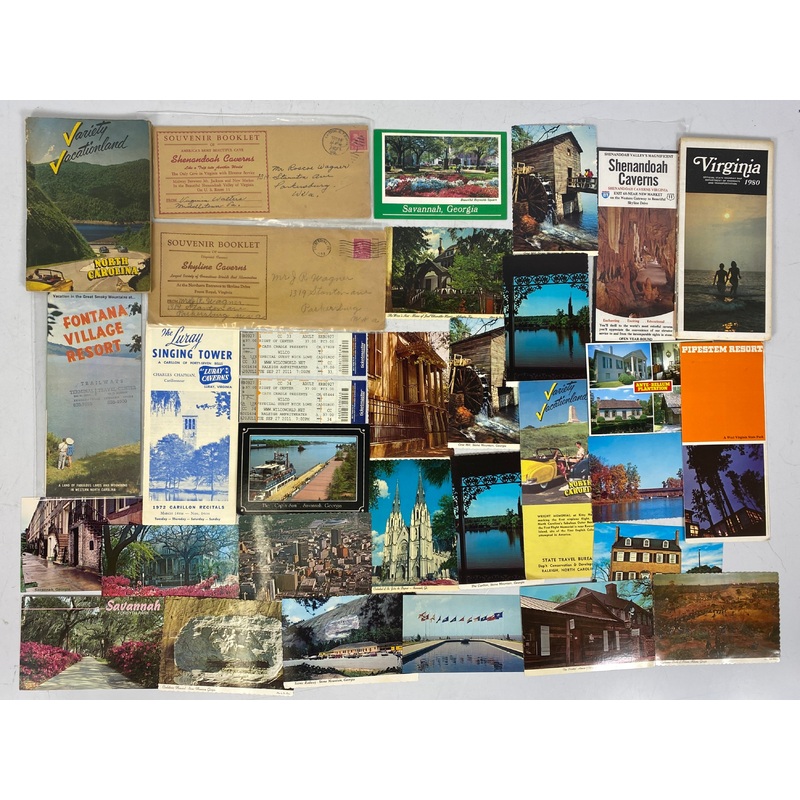 South Atlantic States Travel Ephemera Lot (Maps, Postcards, Brochures)