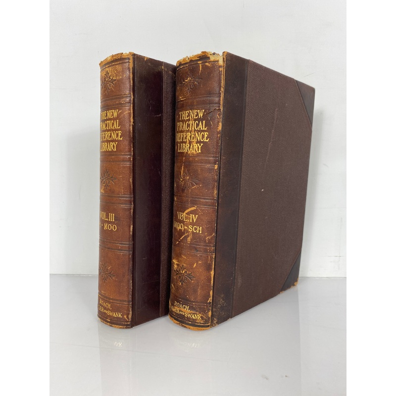 2 Vols: The New Practical Reference Library (III & IV) 1910 Antique HC