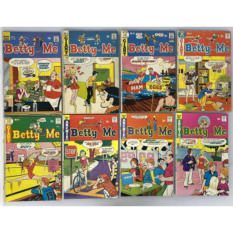 Archie Comic Betty and Me Lot of 10 1970-1977