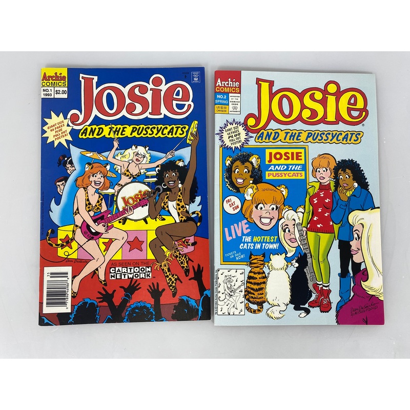 Archie Comic Josie and the Pussycats No. 1 and 2 with Pin Up Posters 1993-1994