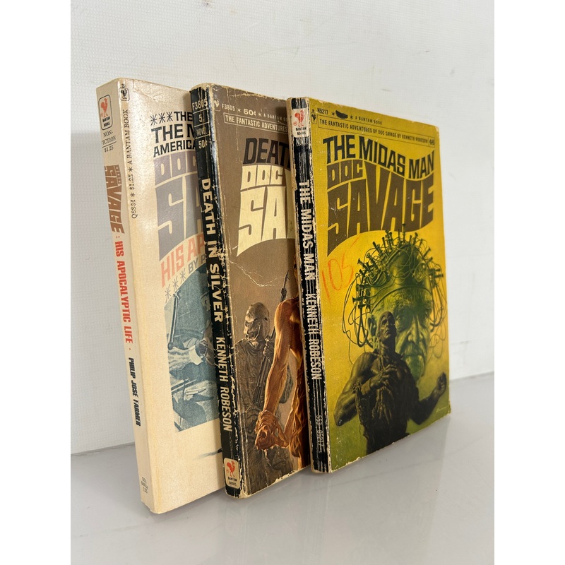 Doc Savage Lot of 3: Apocalyptic Life, 25, 46 Philip Jose Farmer Bantam 1960s SC
