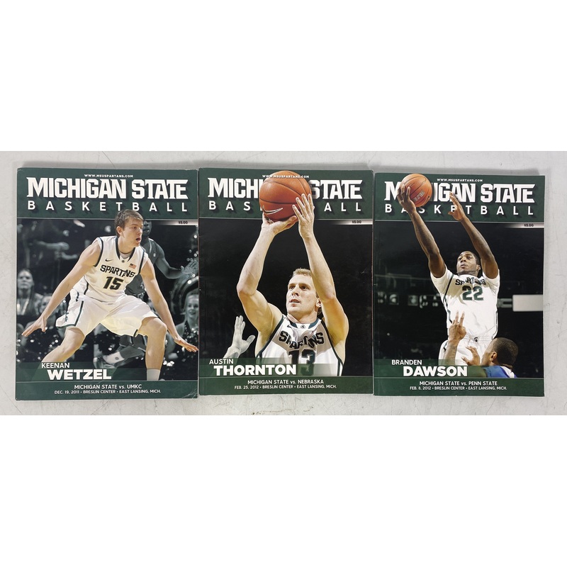 Go Green Sports MSU Ephemera Basketball Programs Lot of 3 (2011-2012)