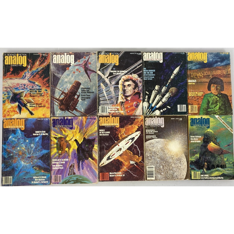 Lot of 10 Analog Science Fiction Magazines 1977-1981