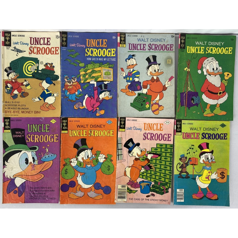 Lot of 12 Walt Disney Uncle Scrooge Gold Key Comic 1968-1979