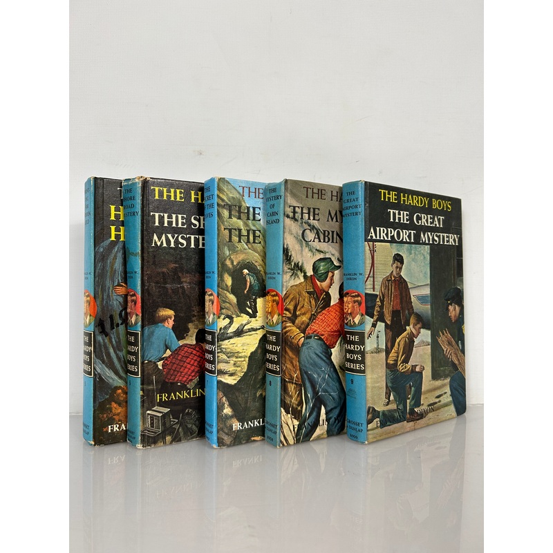 Lot of 5 Hardy Boys Hardcover Mystery Books 5- 9 Vintage Matte Picture Cover