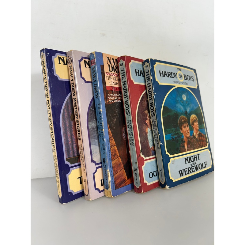 Lot of 5 Hardy Boys/Nancy Drew Files VTG 90s YA Books Good SC