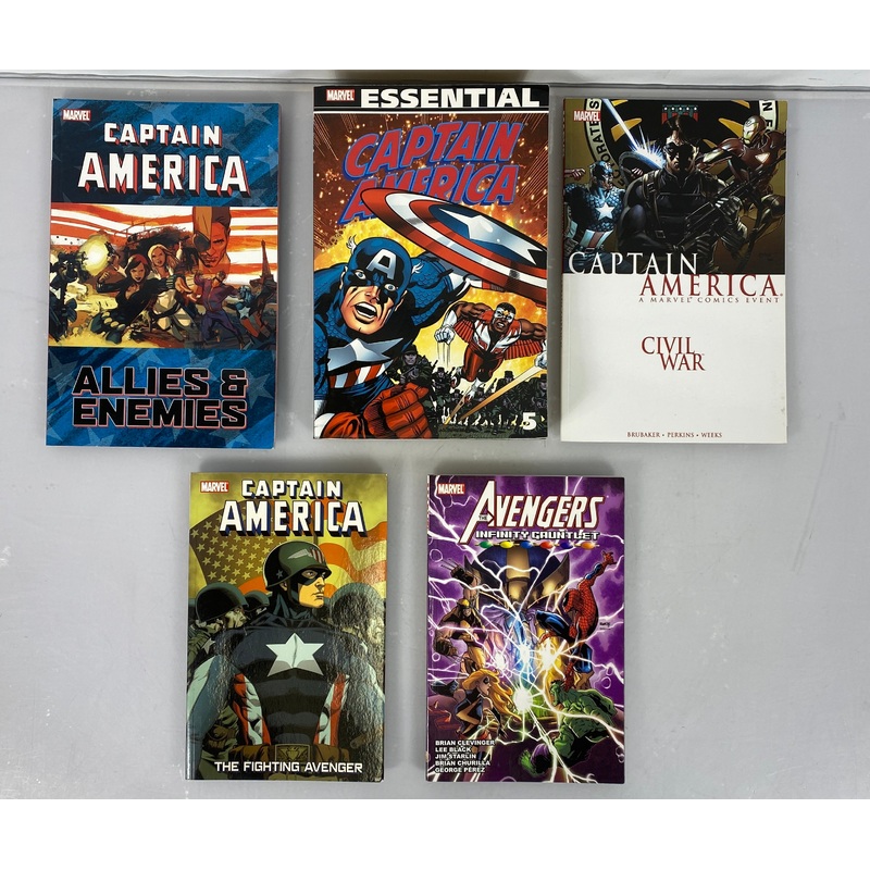 Lot of 7 Captain America, Avengers (Marvel 2007-2011) Graphic Novels SC