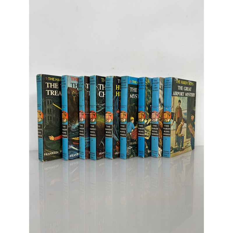 Lot of First 9 Hardy Boys Hardcover Mystery Books 1- 9 Vintage  Matte Cover HC