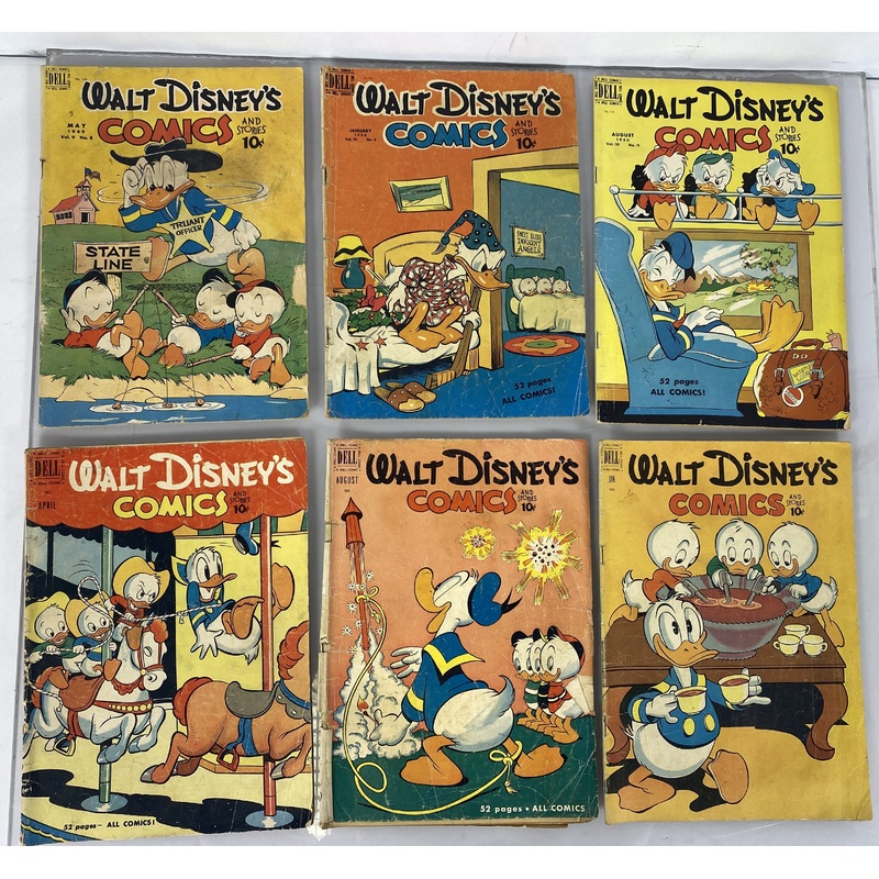 Lot/Run of 24 Walt Disney Comics Dell Low Grade 1949-1953