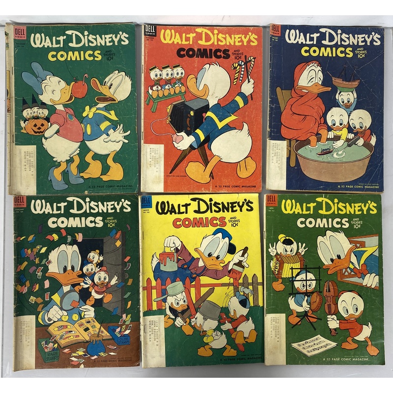 Lot/Run of 24 Walt Disney Comics Dell Low Grade 1953-1955