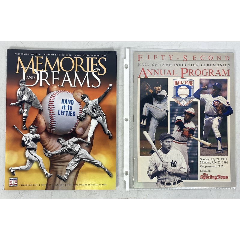 MLB Baseball Lot of 2 Hall of Fame Inductions 1991 and Opening Day 2015 Booklets