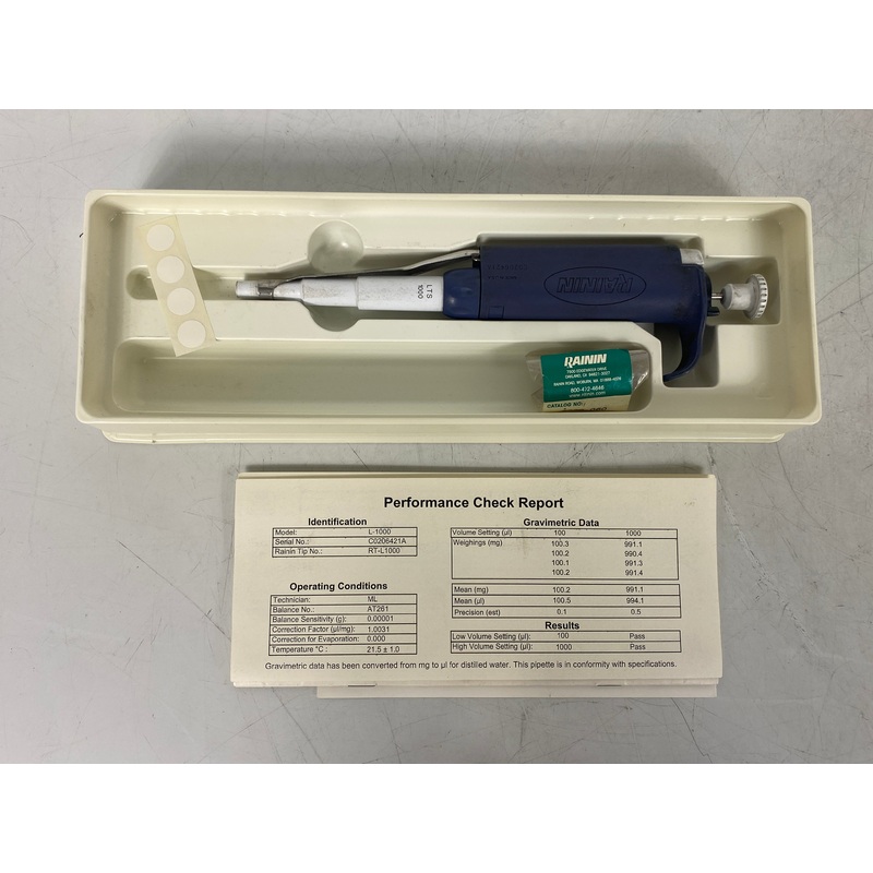 Ranin Pipet-Lite LTS Pipette L-1000XLS