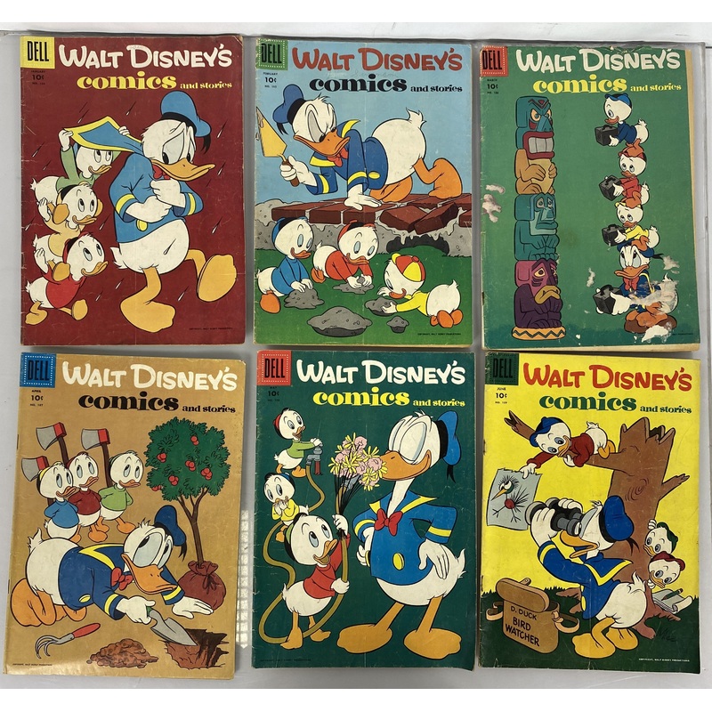 Run of 25 Walt Disney Comics Dell Low Grade 1956-1958