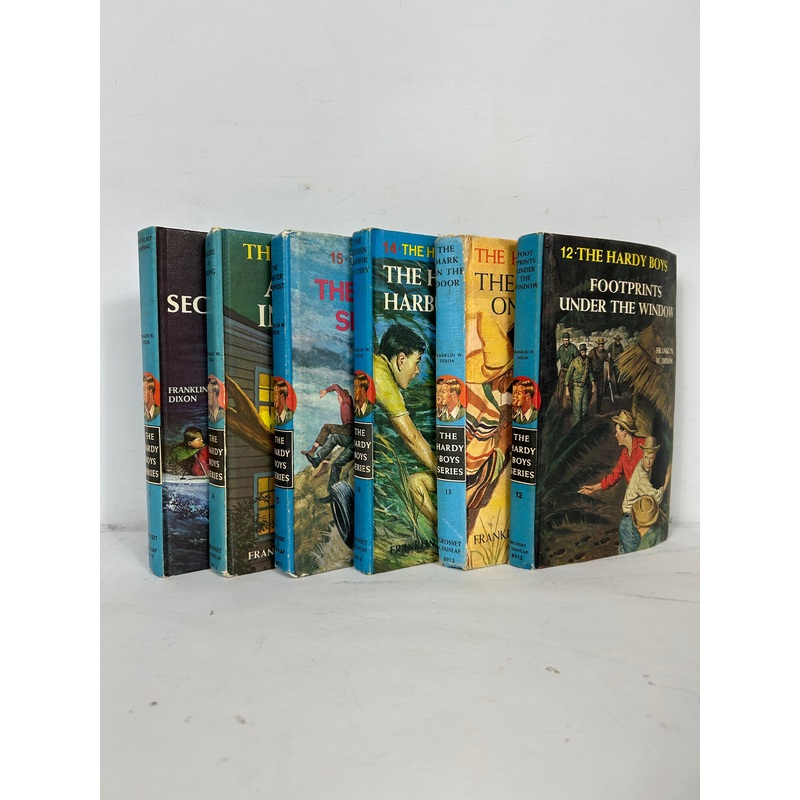 Vintage Lot of 6 Hardy Boys Hardcover Mystery Books 12- 17 Matte Cover HC