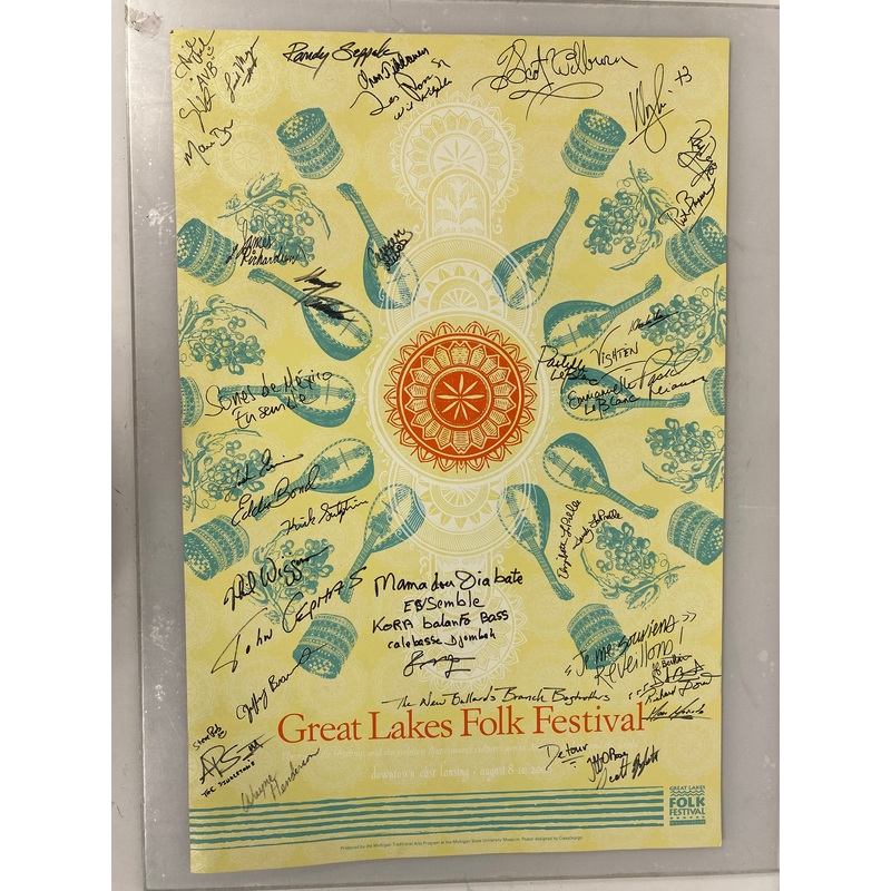2008 MSU Museum Folk Festival Poster Go Green Ephemera *Signed*