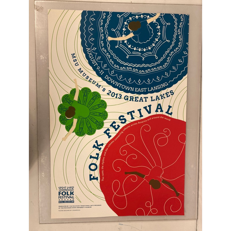 2013 MSU Museum Folk Festival Poster Go Green Ephemera