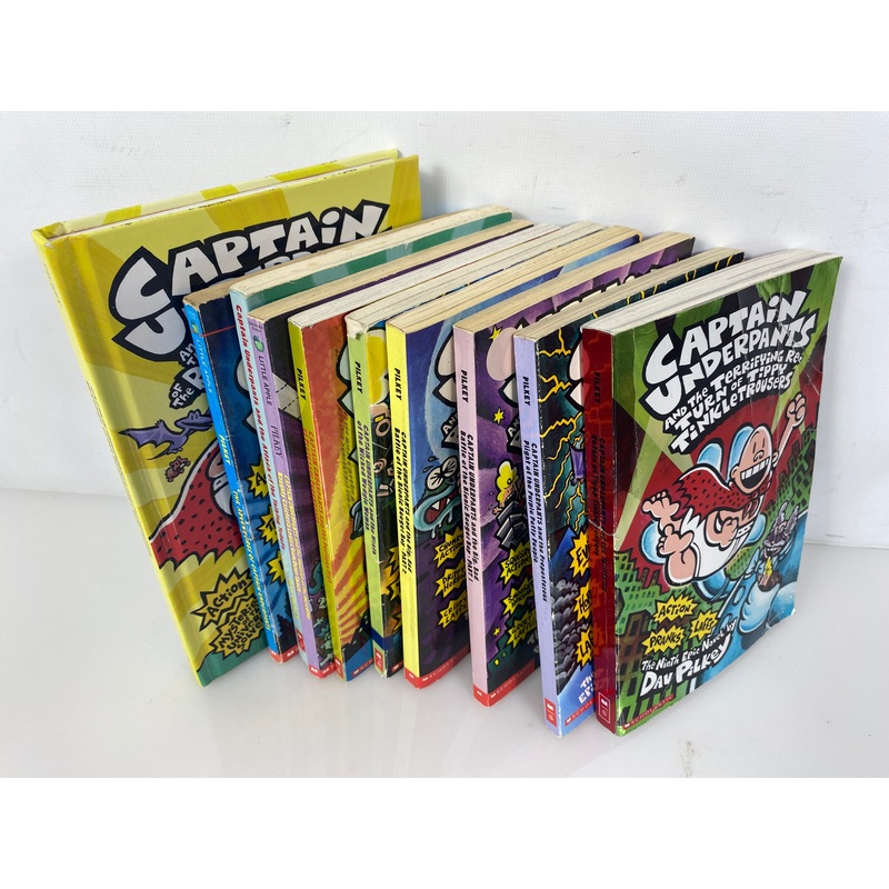Lot of 10 Captain Underpants Books Pilkey 1997-2013