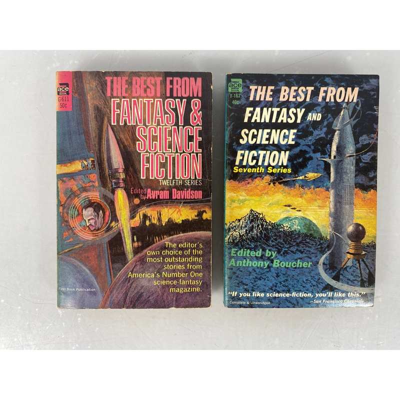 Lot of 2 Science Fiction paperbacks Best from Fantasy and Science Fiction 1958-1963
