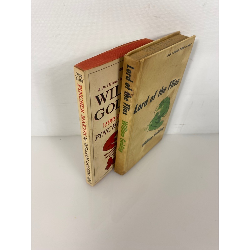 Lot of 2 William Golding Lord of the Flies Pincher Martin paperbacks 1959-1966