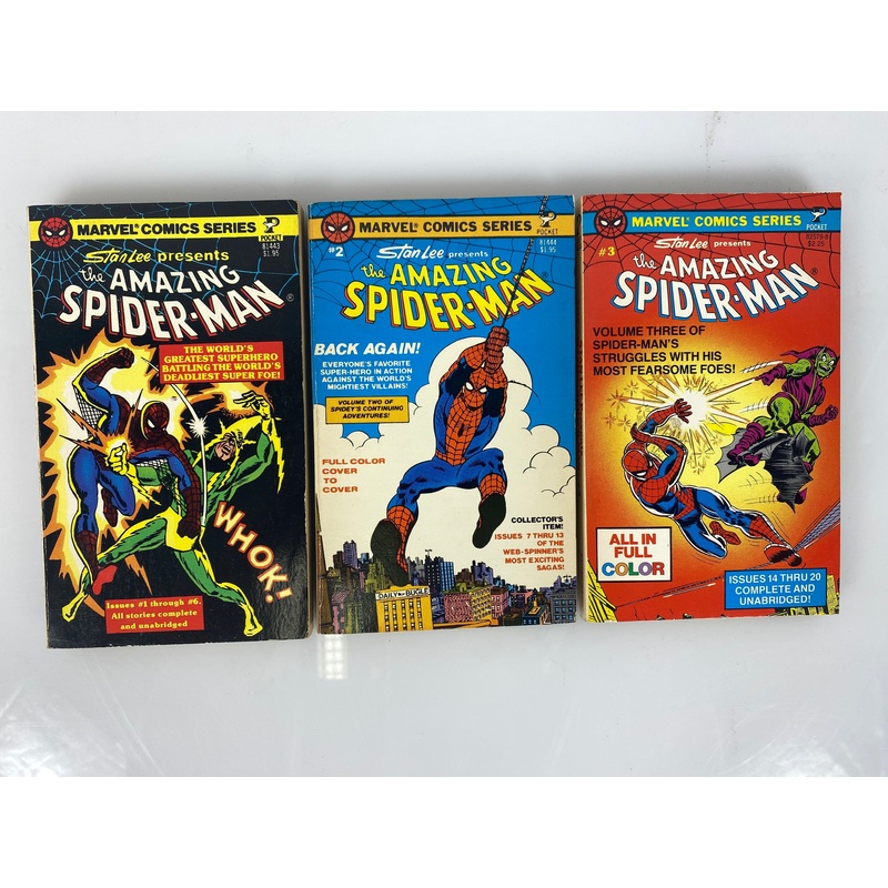 Lot of 3 Amazing Spider Man Vintage Paperbacks 1977-1979