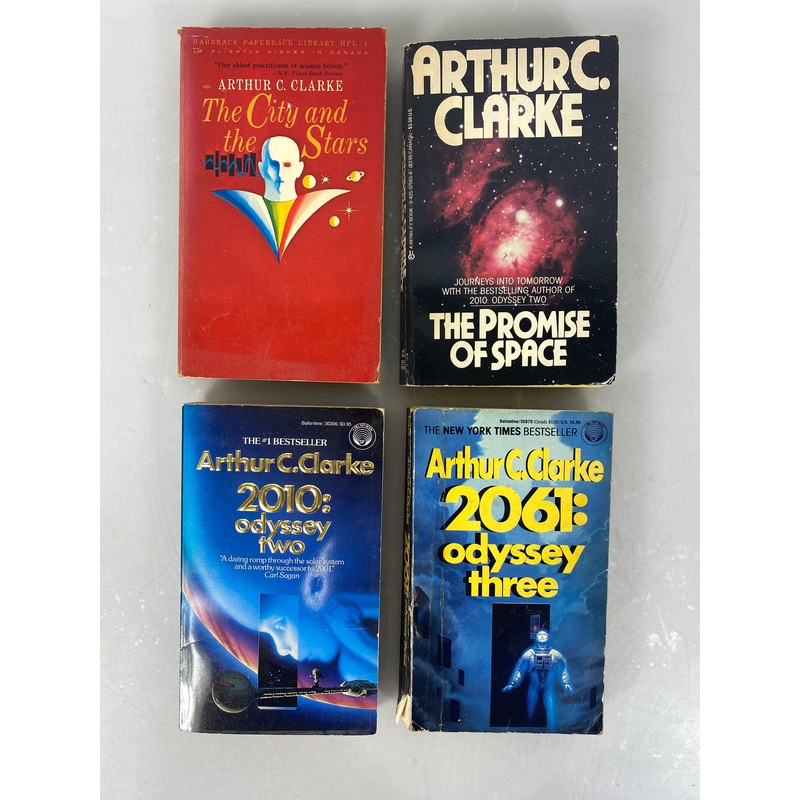 Lot of 4 Science Fiction paperbacks Arthur C. Clarke 1956-1989