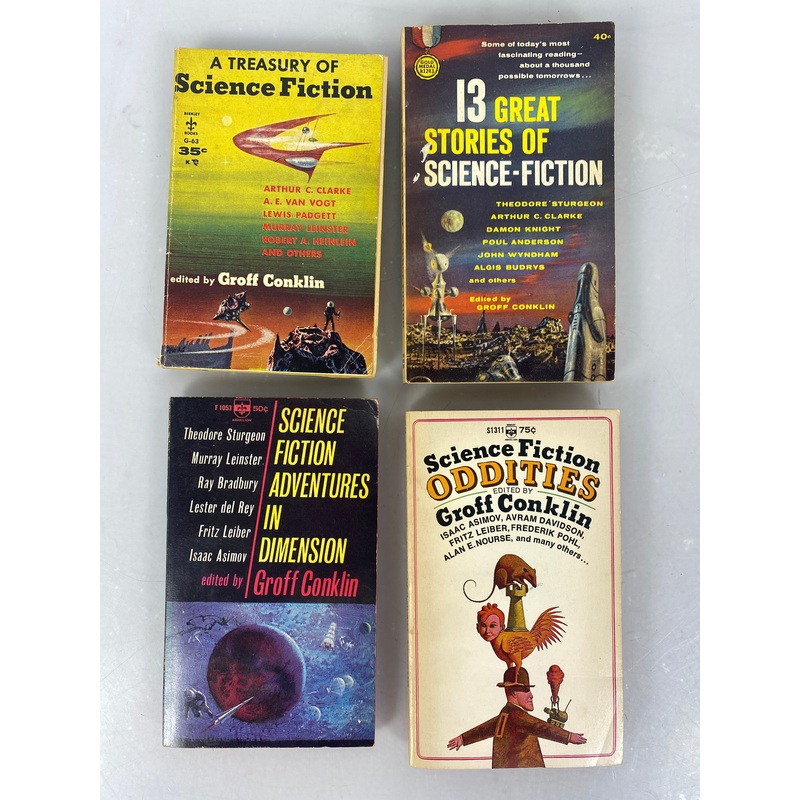 Lot of 4 Vintage Science Fiction Collection paperbacks Groff Conklin 1948-1966