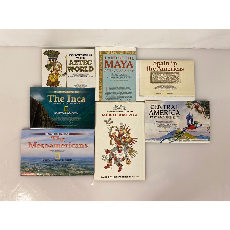 Lot of Vtg Nat Geo Maps: Aztec World/Land of the Maya/The Inca/Mesoamericans