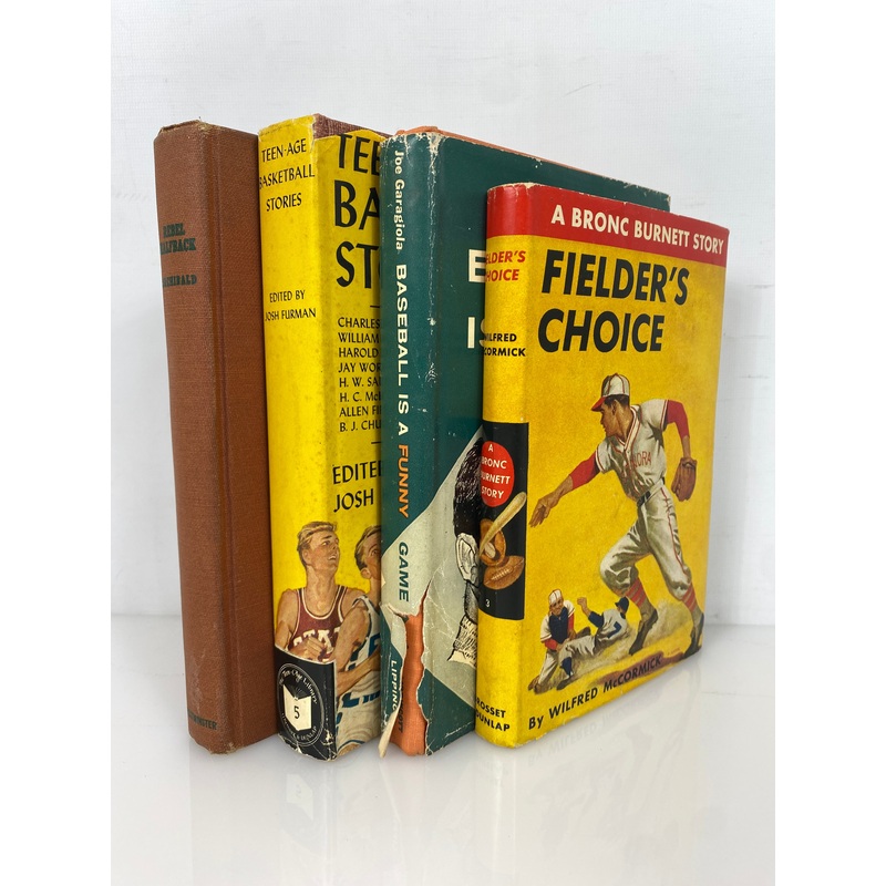 4 Vtg Vols incl Rebel Halfback/Baseball is a Funny Game/Bronc Burnett 1947-60 HC