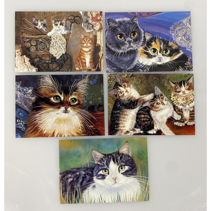 Cat Themed Postcards by Eva Gutknecht