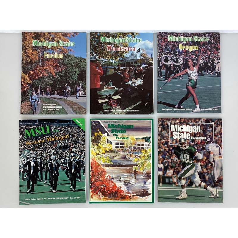 Lot of 10 Michigan State MSU Football Programs 1979-1989