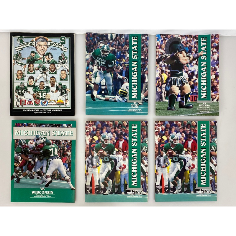 Lot of 11 Michigan State MSU Football Programs 1992-1993