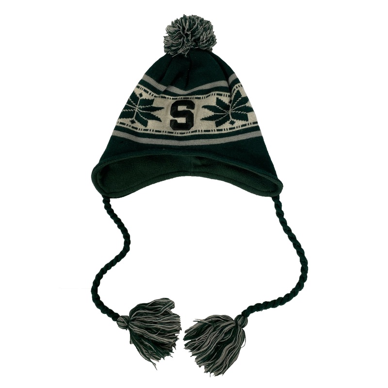 Michigan State University Green Knit Hat with Pom-Pom