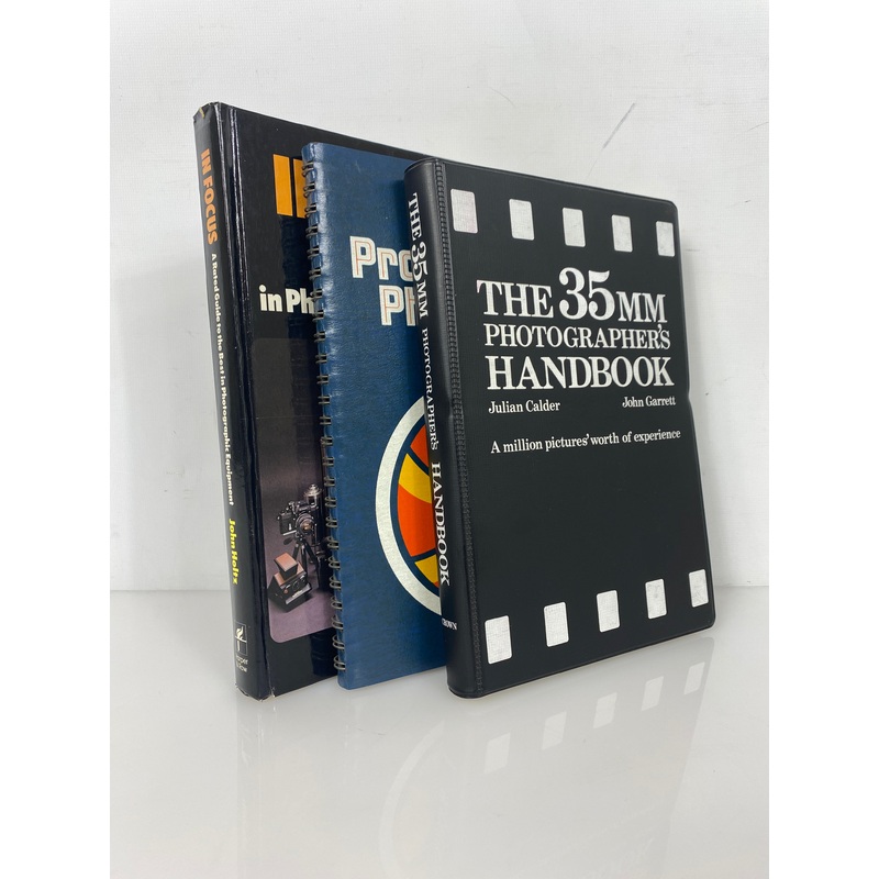 3 Vintage Photography Books: 35mm Handbook/Kodak Photoguide/In Focus 1975-80